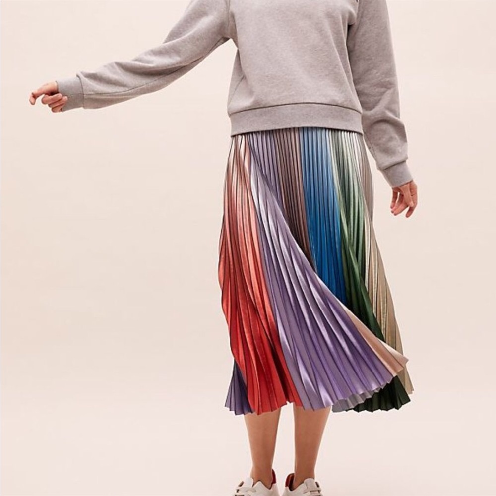 Anthropologie, Bethie Pleated Midi Skirt Size 2 New Without Tags